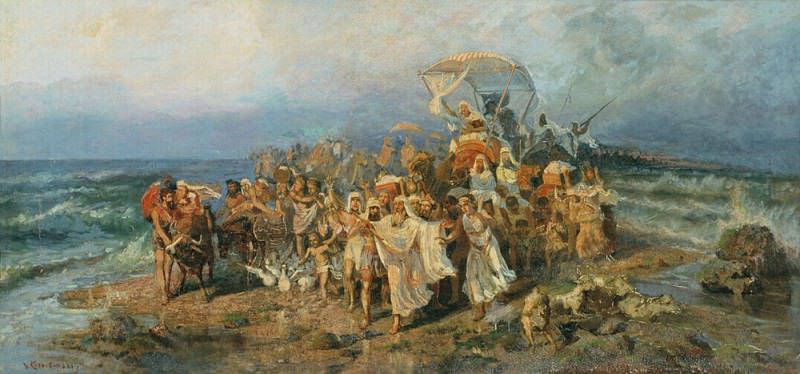 Go Jews through the Red Sea. . The second half of XIX century. Rybinsk. Wilhelm Kotarbiński