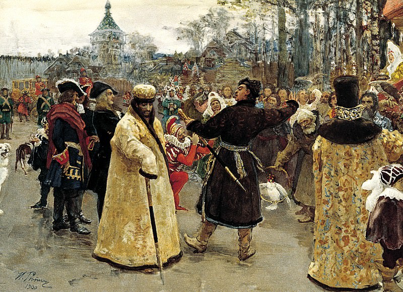 РЕПИН Илья - Приезд царей Иоанна и Петра. 900 Картин самых известных русских художников