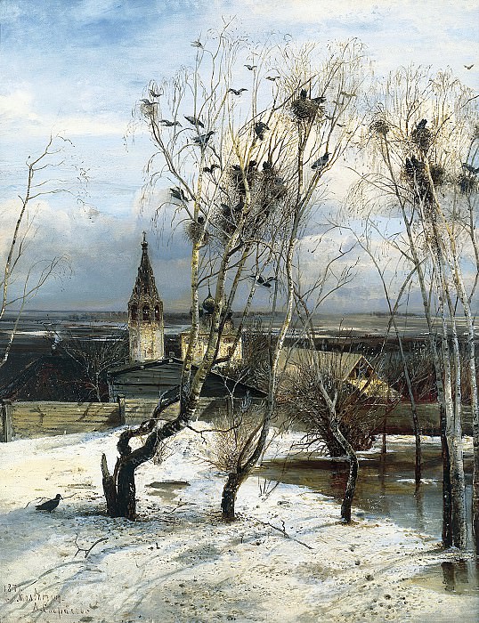 Alexei Savrasov - Rooks Have Arrived. 900 Classic russian paintings