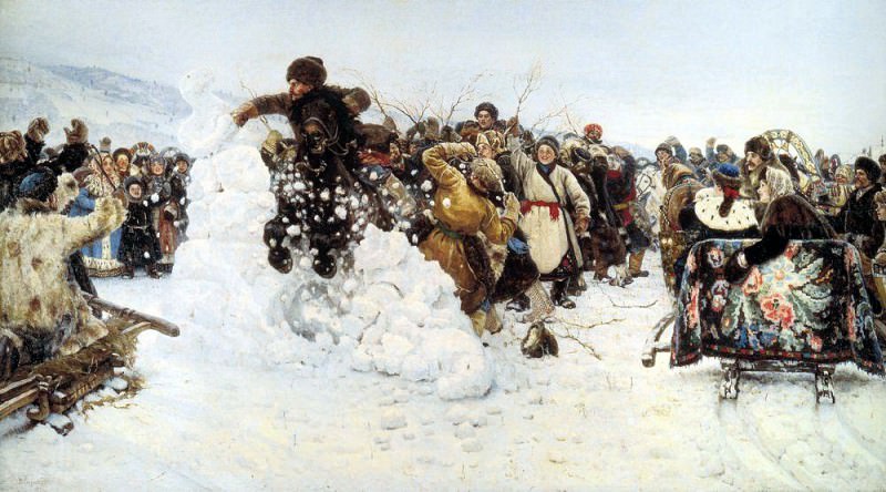 Taking a snow town. Vasily Ivanovich Surikov