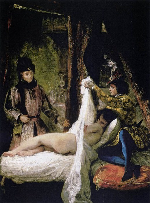 Луи Орлеанский, показывающий свою любовницу. Эжен Делакруа