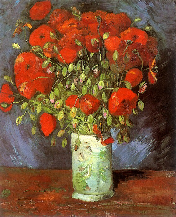 Vase with Red Poppies. Vincent van Gogh
