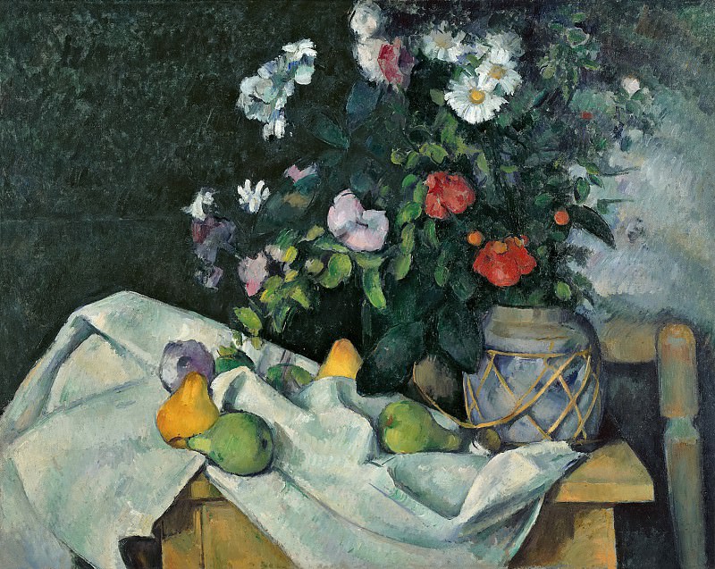 Сезанн, Поль (1839-1906) - Натюрморт с цветами и фруктами. Старая и Новая Национальные Галереи (Берлин)