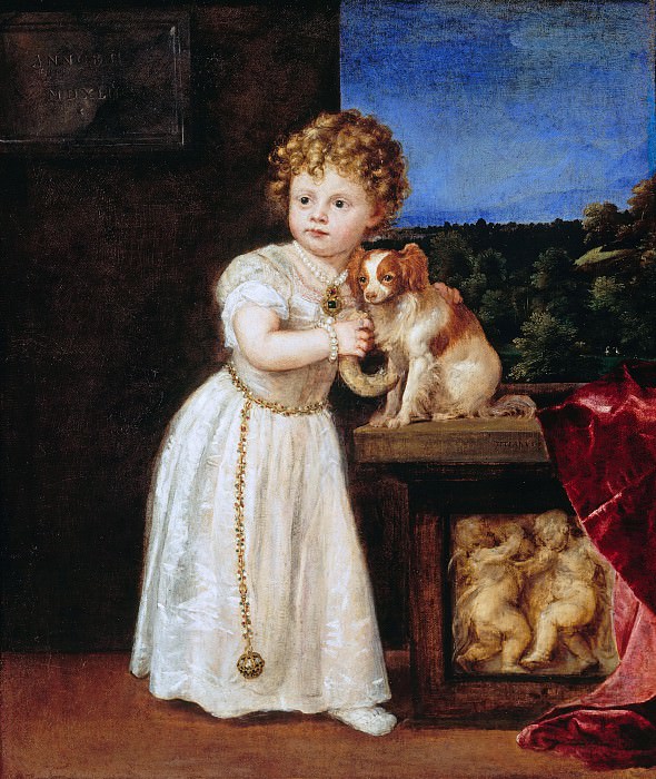 Clarissa Strozzi at age 2 years. Titian (Tiziano Vecellio)