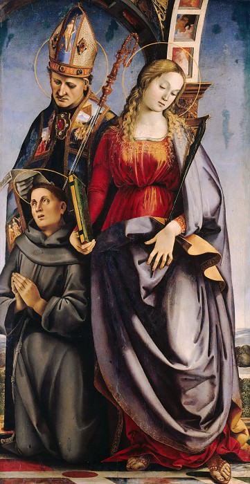 The St. Augustine, Catherine of Alexandria and St. Anthony of Padua. Luca Signorelli