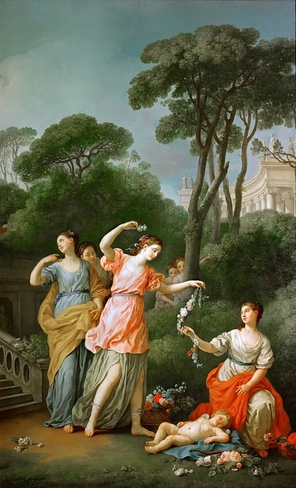 Вьен, Жозеф-Мари (1716 Монпелье - 1809 Париж) -- Молодые гречанки плетут гирлянды для Амура. часть 2 Лувр