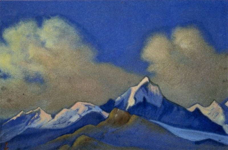 Гималаи #1 Рассвет в горах. Облака. Рерих Н.К. (Часть 6)