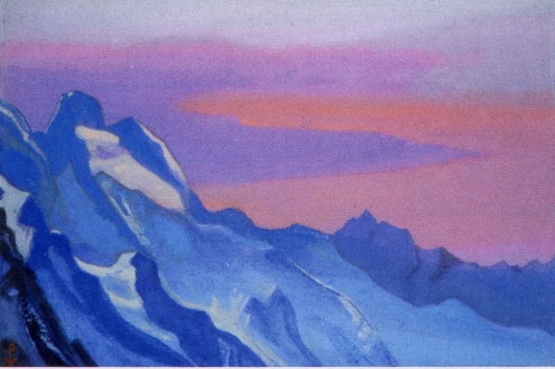 Гималаи #109 Голубая гряда на закате. Рерих Н.К. (Часть 6)