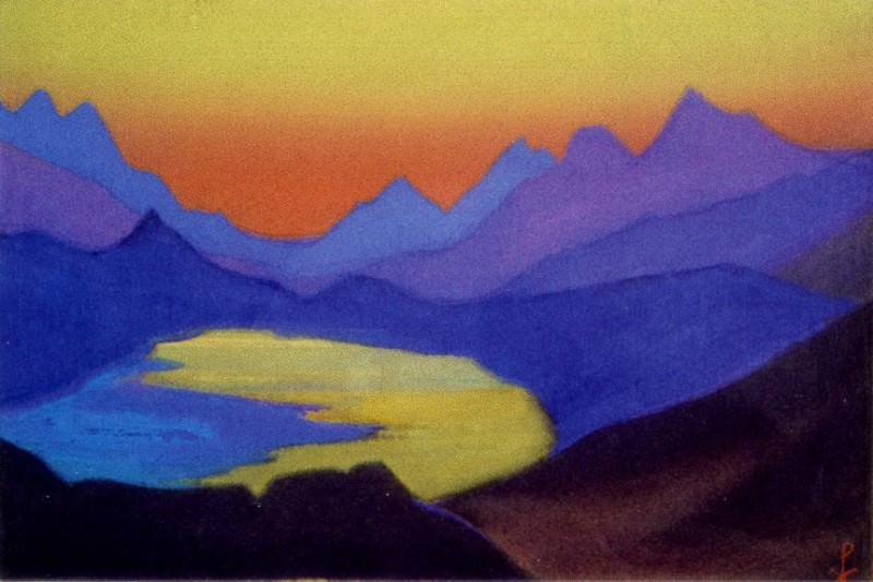 Гималаи #26 Горное озеро на закате. Рерих Н.К. (Часть 6)