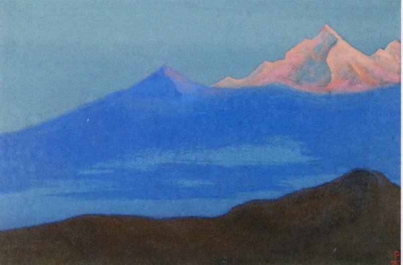 Гималаи #42 Розовая вершина в голубом тумане. Рерих Н.К. (Часть 6)