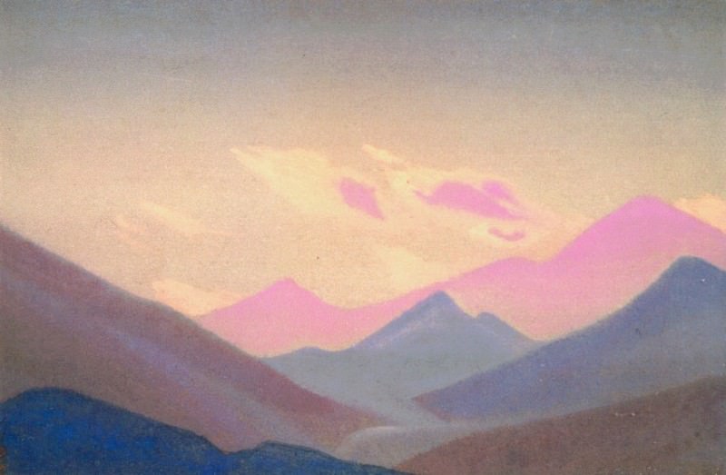 Гималаи #88 Горы на закате. Рерих Н.К. (Часть 4)