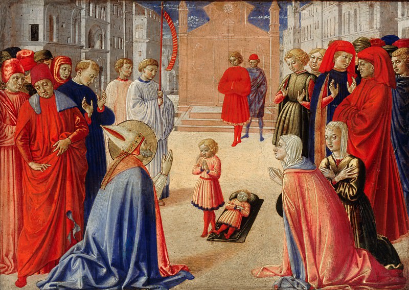 Гоццоли, Беноццо (ок1420-1497) - Воскрешение мальчика св Зиновием. Часть 1