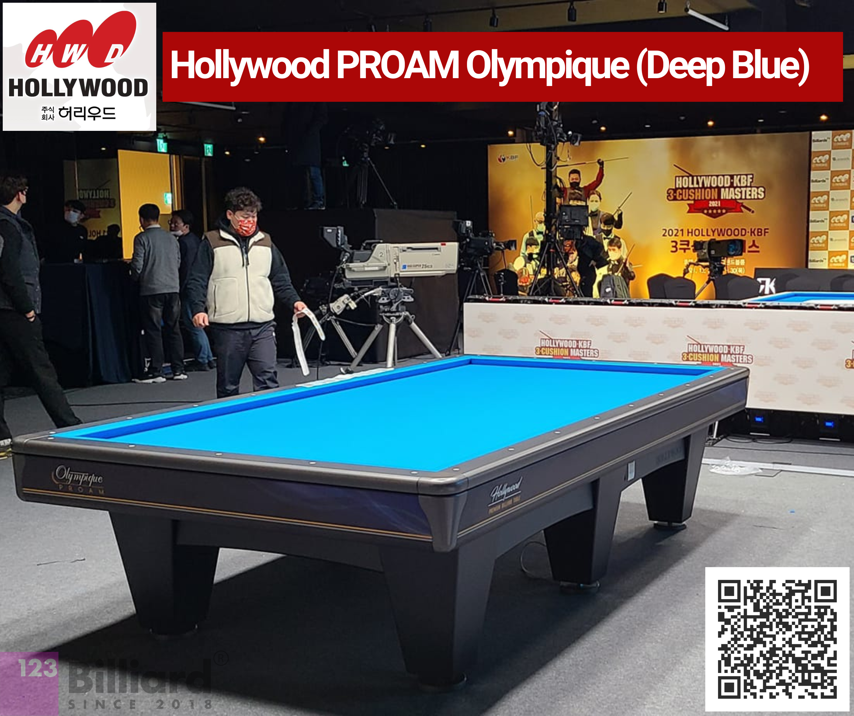 Bàn bida Hollywood PROAM Olympique (Deep Blue) - Giá: 215.000.000đ