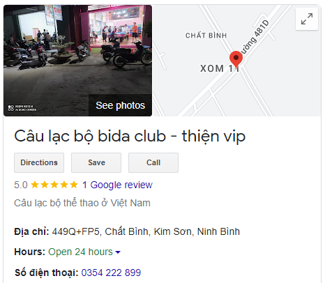 Câu lạc bộ bida club - thiện vip