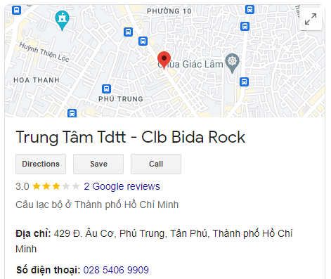 Trung Tâm Tdtt - Clb Bida Rock