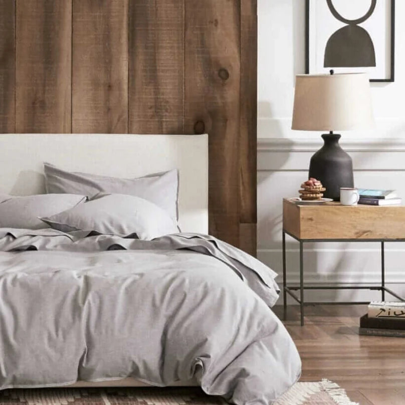 Minimalist bedroom with premium Brooklinen bedding