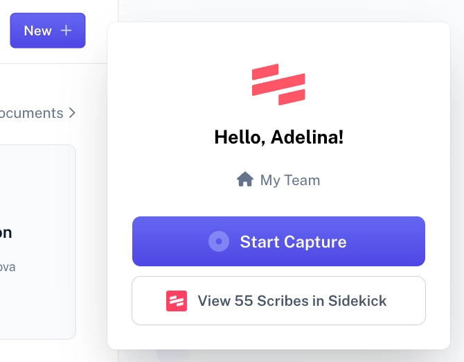 Start capture with Scribe