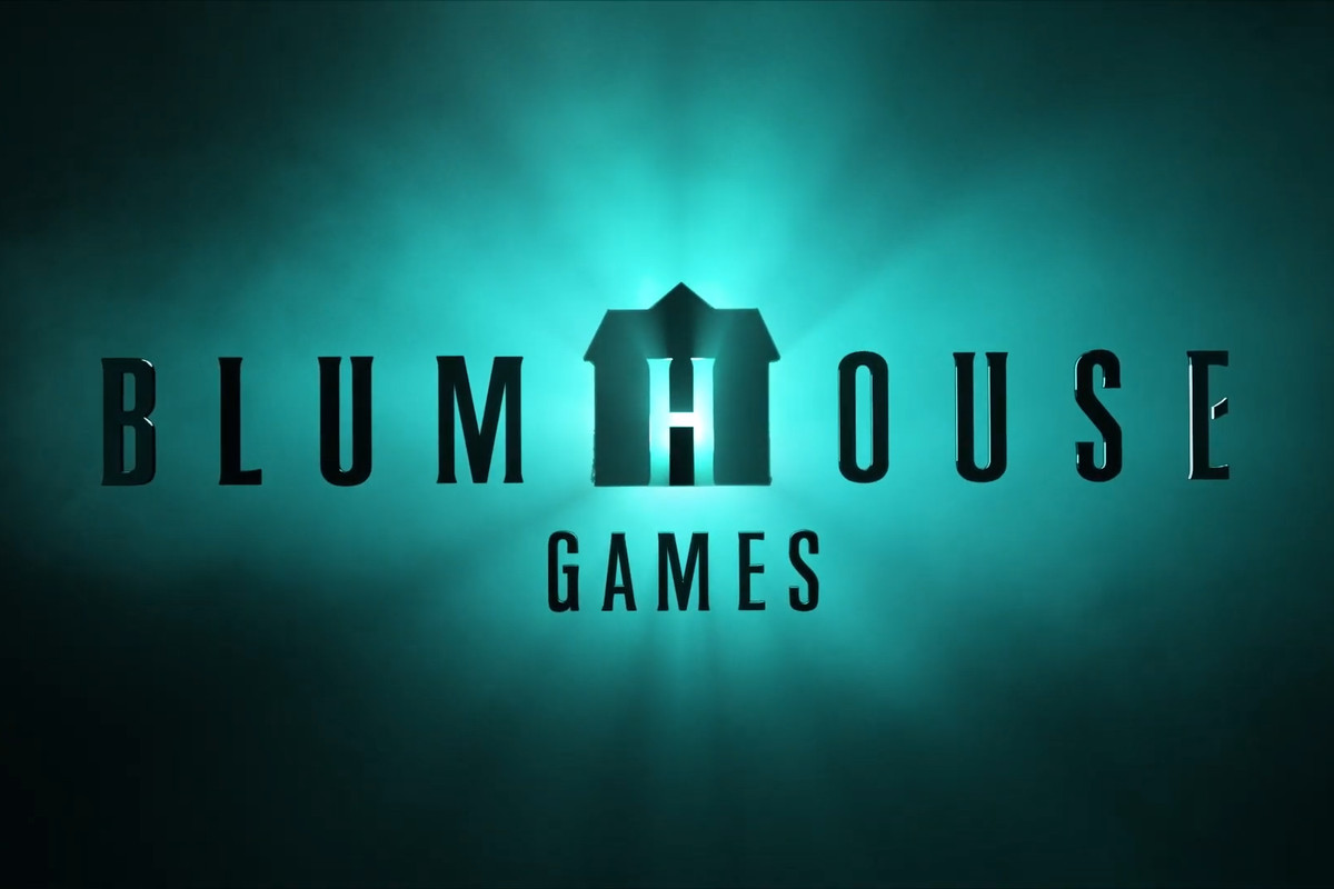 The Blumhouse Games logo set against a black and teal background