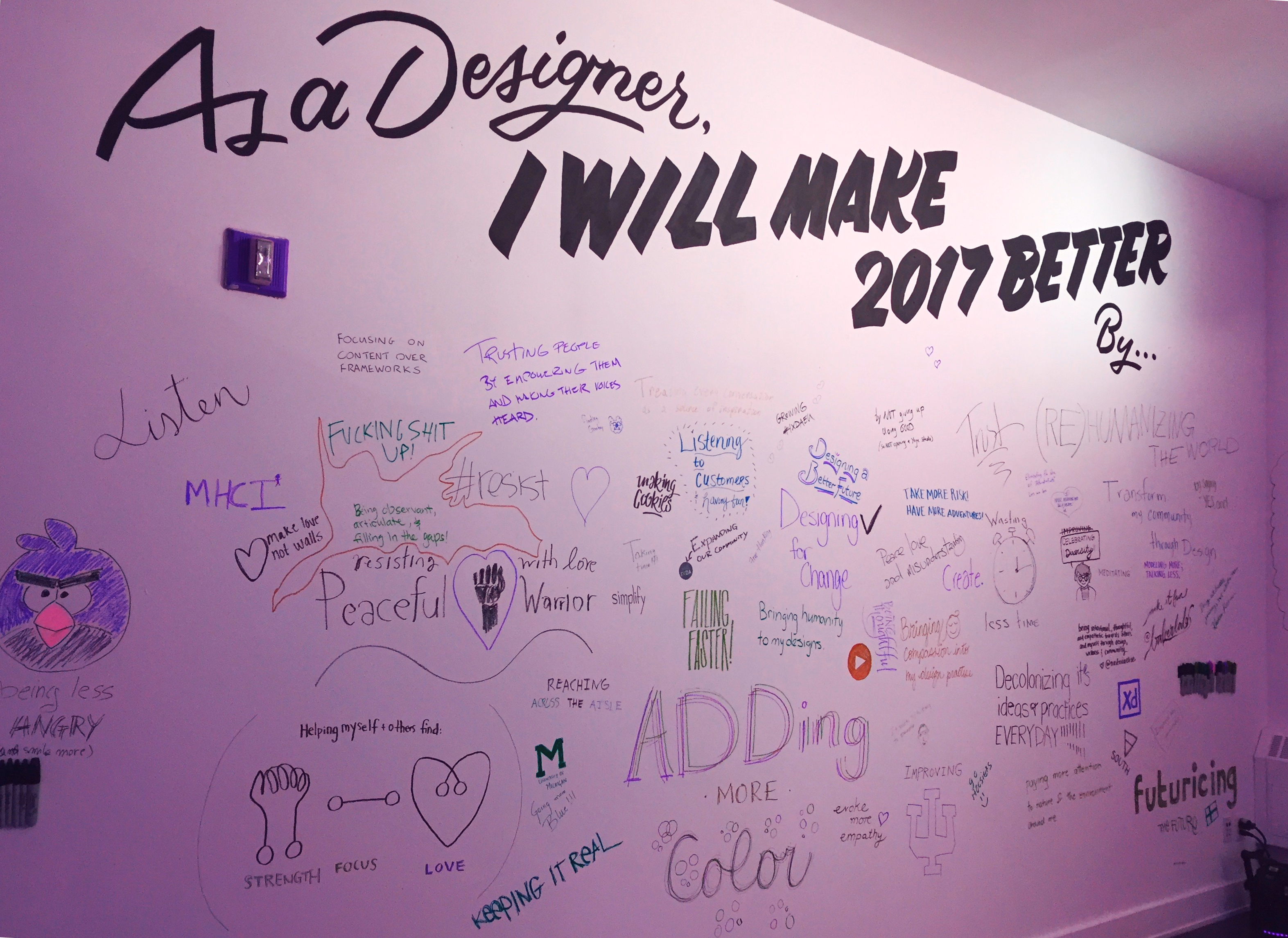 Designers write what they will do to make 2017 better.