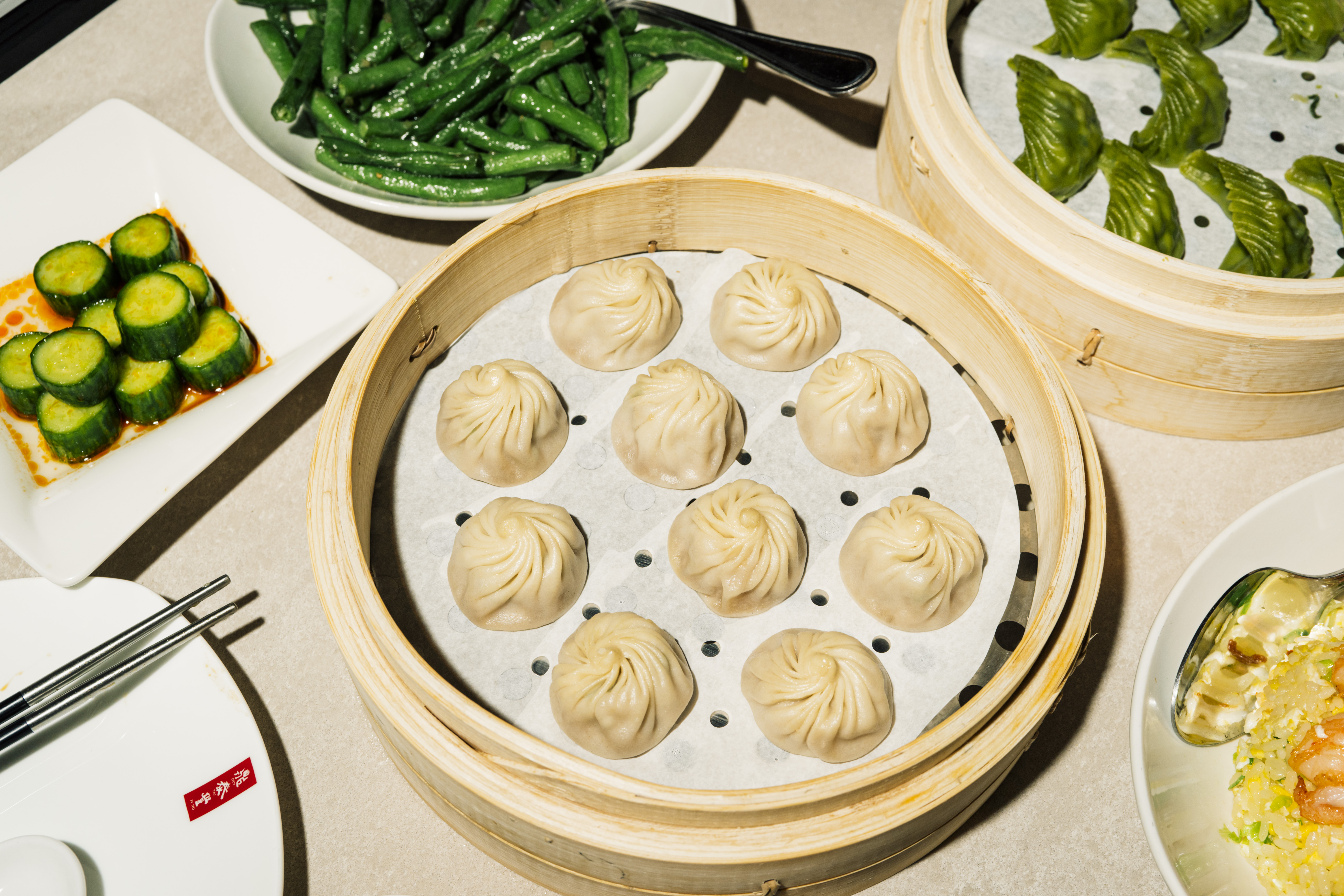 Pork xiaolongbao from Din Tai Fung in New York City.