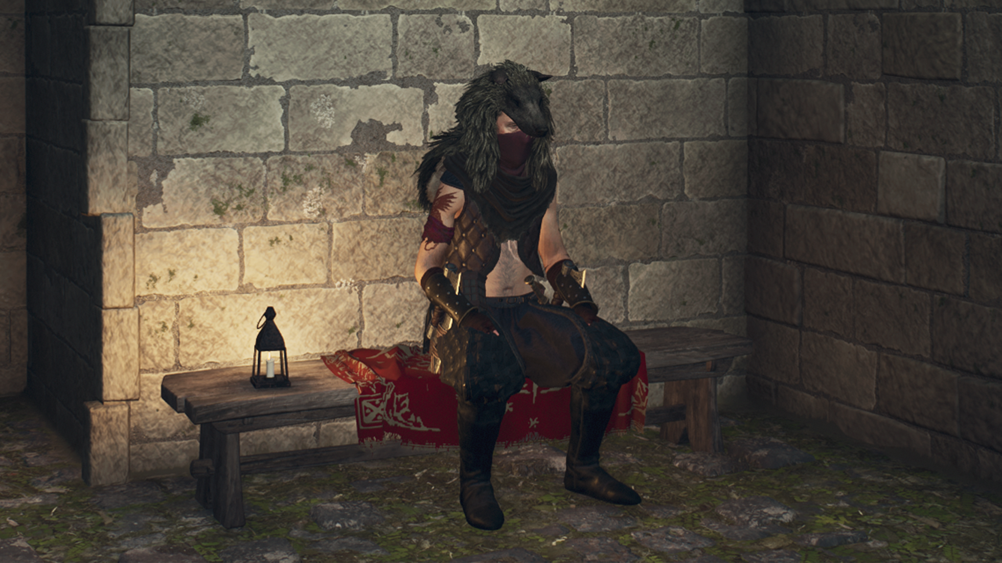 Dragon’s Dogma 2 player sitting on a bench