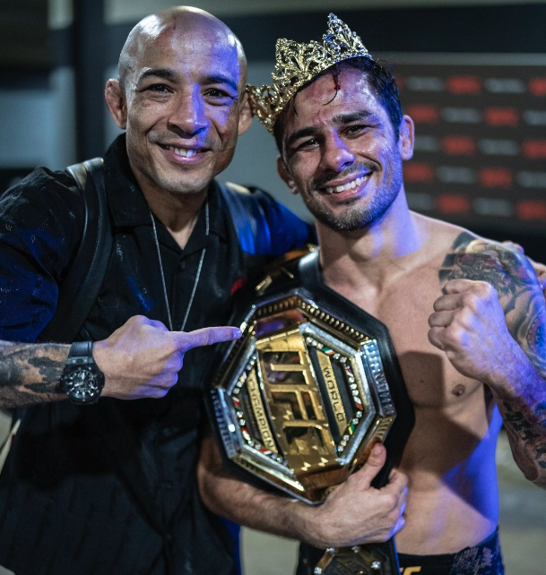 Alexandre Pantoja and Jose Aldo after UFC 301