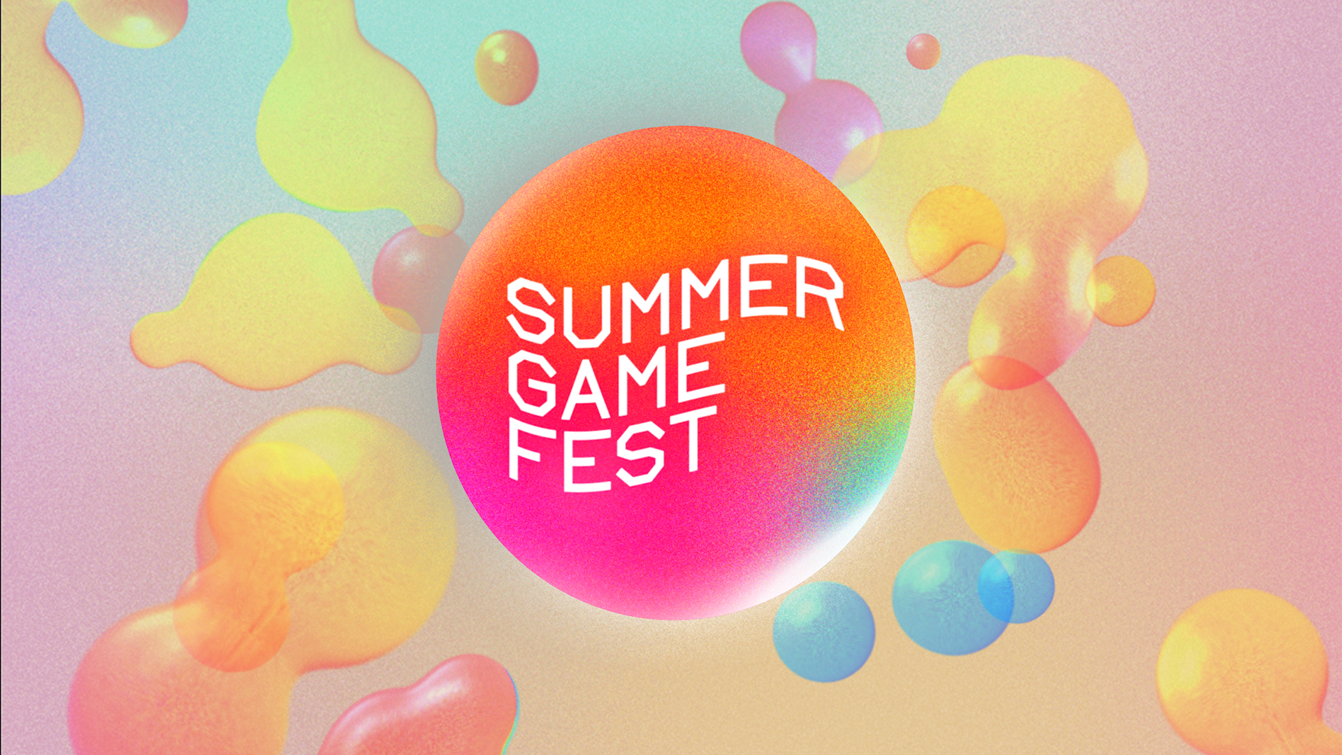 The Summer Game Fest logo floats over a gradient background in key art for SGF 2024.