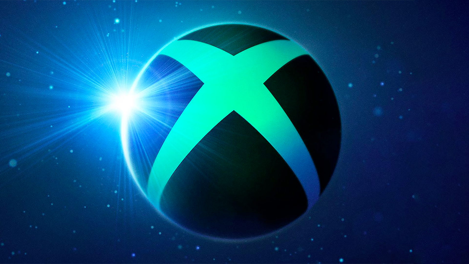 The Xbox logo on a starry background