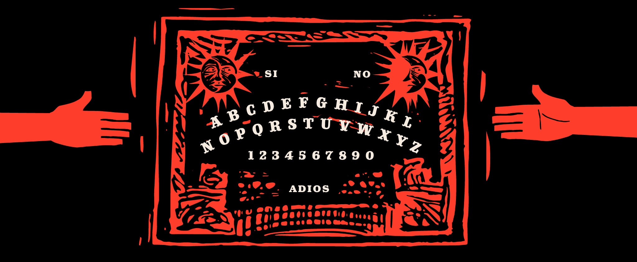 Illustration of a Ouija board.