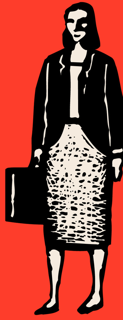 Illustration of woman with a suitcase.