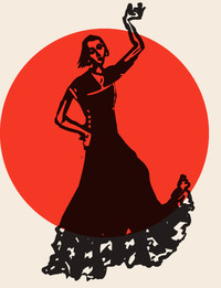 Illustration of a woman dancing.