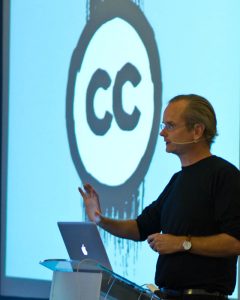 Larry Lessig giving a keynote speech at the 2011 CC Summit