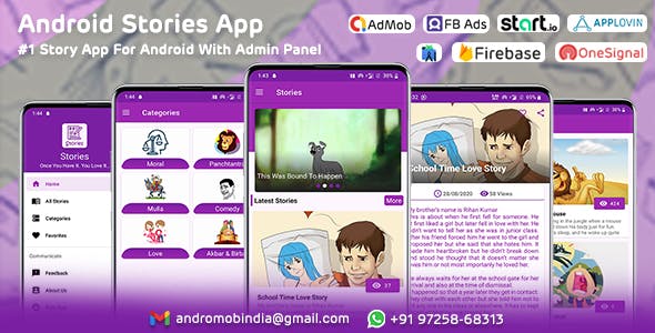 Online Stories App With Categories | Admin Panel