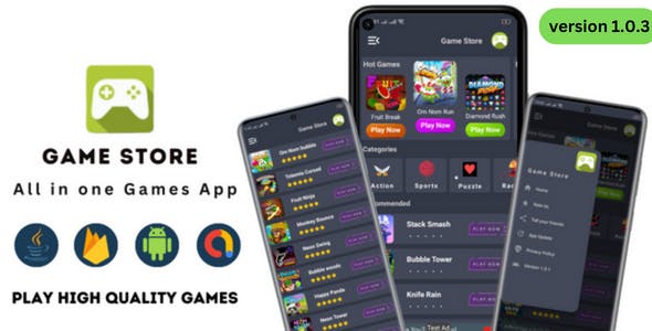Game Store - Android All in One Games App with Admob Ads, Unlimited Games & Much More