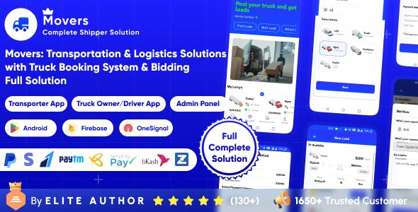 Movers : Online Load, Truck Booking & Lorry, Bid, Cargo, Logistics Transport Services Full Solution