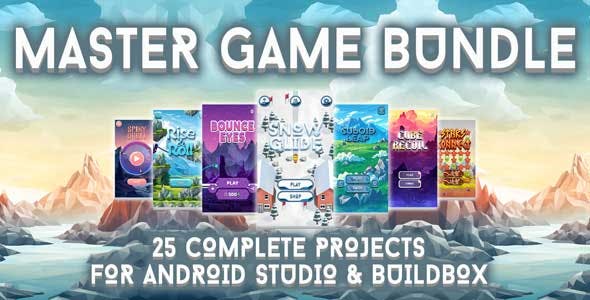 Master Game Bundle 25 Complete Projects for Android Studio & Buildbox