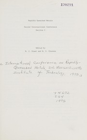 Rapidly quenched metals by International Conference on Rapidly Quenched Metals (2nd 1975 Massachusetts Institute of Technology)