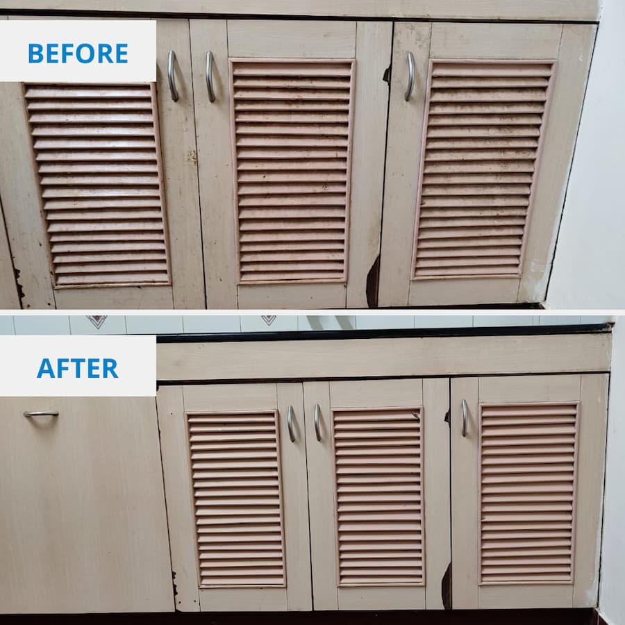 Cupboards Before and After - Clean Fanatics