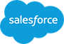 Blue cloud with white writing that says &quot;salesforce&quot;