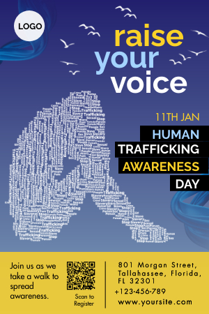 Spread awareness with human trafficking flyers