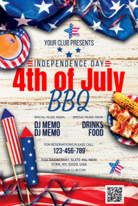 4th of July Flyer Banner 4' × 6' template