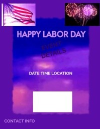 2024 PURPLE LABOR DAY FLYER WITH VIDEO AND AU template
