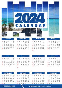 2024 printable calendar design A2 template