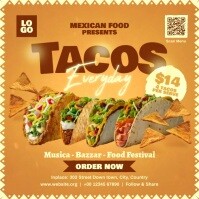 Tacos Mexican Food Ad Post Template