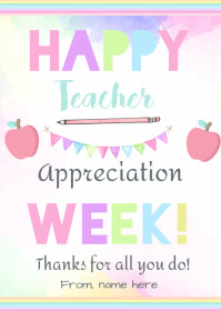 Teacher Appreciation Week Gift Tag Printable A6 template