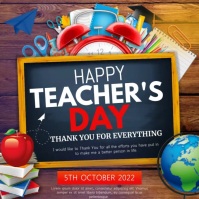 Teachers Day Instagram video template. Square (1:1)
