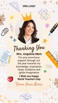Thanking Teacher's Day Story Template