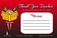 Thank You Teacher card | Teachers Day Card de Label template