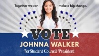 US School Election Vote for Me FB Banner Facebook Cover Video (16:9) template