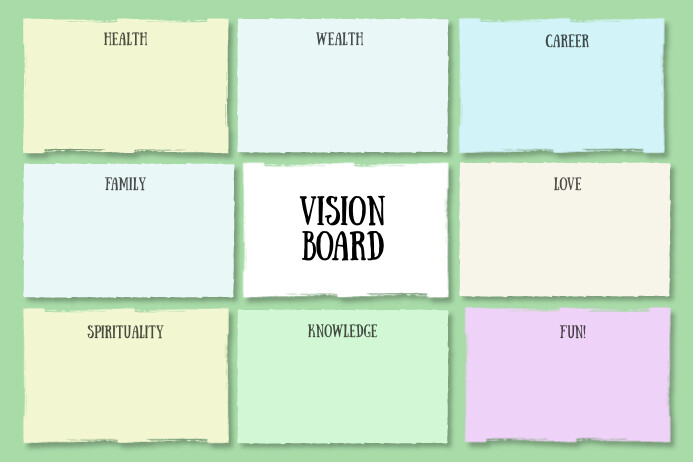 Vision Board visual planner poster template